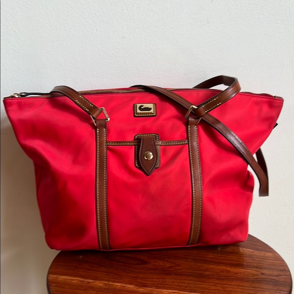 Dooney & Bourke Red and Brown Classic Tote